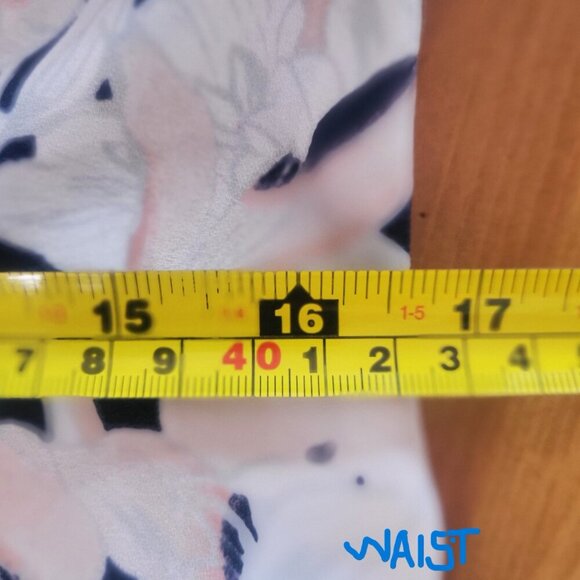 Leith Women's Blue Floral Wrap Dress Short Flutter Sleeve Knee Length - Size L - Picture 14 of 14